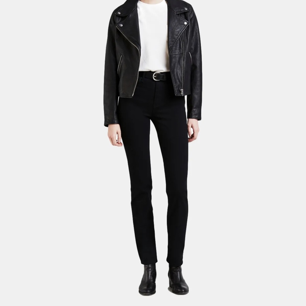 Levi Strauss 724 high rise straight leg jeans black